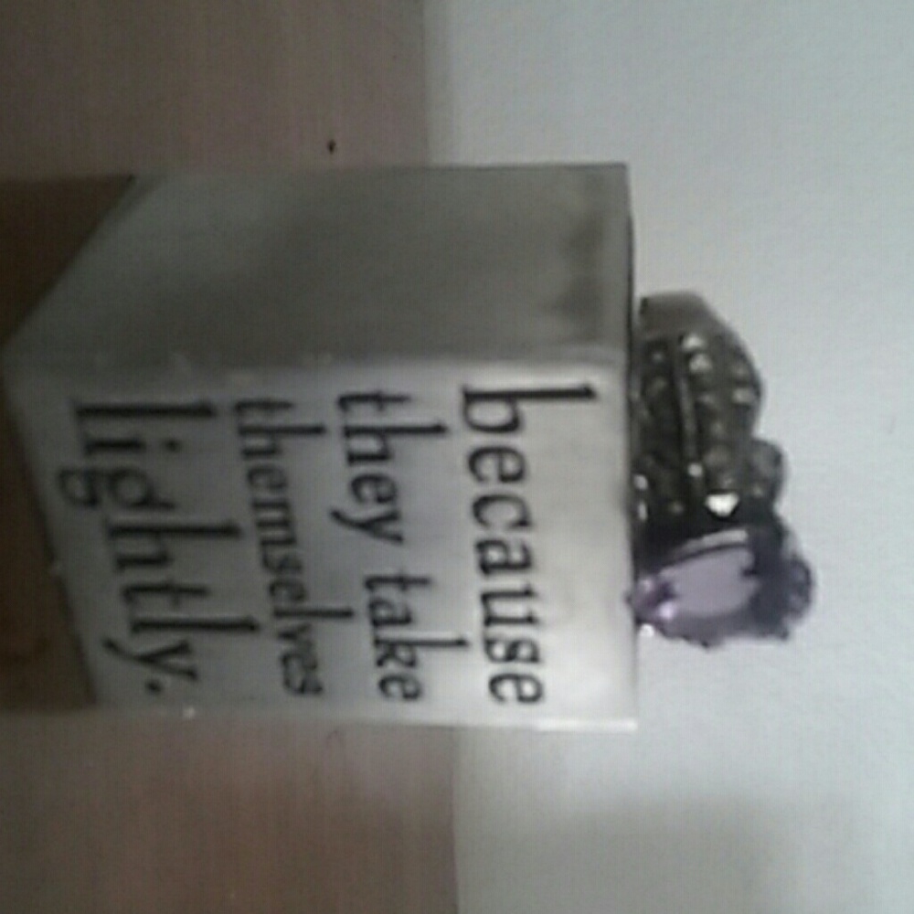 Size 10 Silver Amethyst Vintage Ring